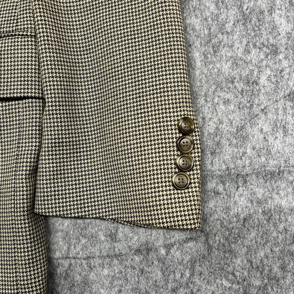 Jos‎ A Bank Blazer Mens 42S Beige Brown Houndstooth Silk Wool Sport Coat Jacket - Picture 9 of 16